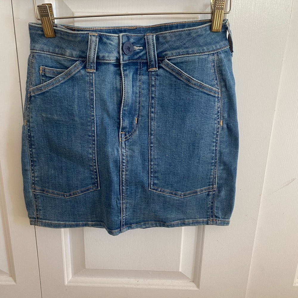 Jean High Waisted Skirt